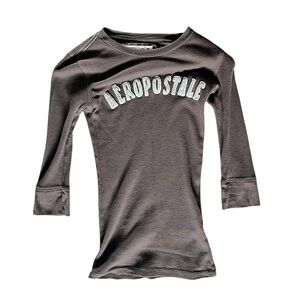 2000s Aeropostale Logo Waffle-knit Top